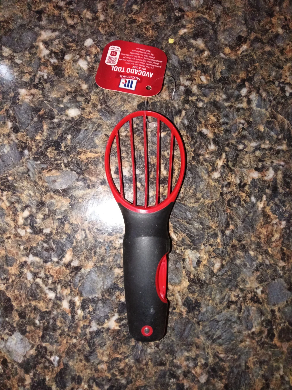Extra Heavy Duty Hard PlasticRed and Black Avocado Tool - Kitchen Prep Accessory